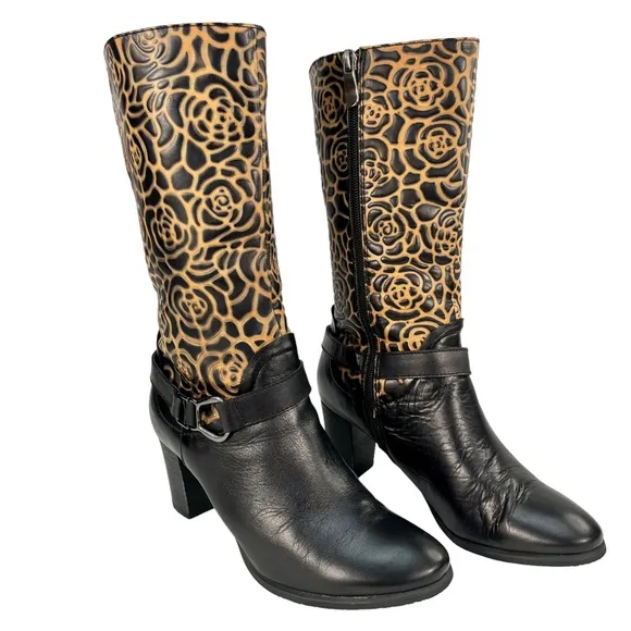 L’Artiste‎ by Spring Step | Boho Flower Leather Boots | Women Size 36 | US 5.5-6