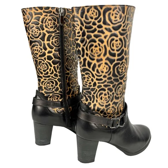 L’Artiste‎ by Spring Step | Boho Flower Leather Boots | Women Size 36 | US 5.5-6