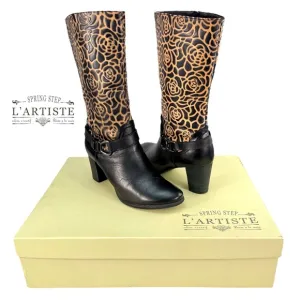 L’Artiste‎ by Spring Step | Boho Flower Leather Boots | Women Size 36 | US 5.5-6