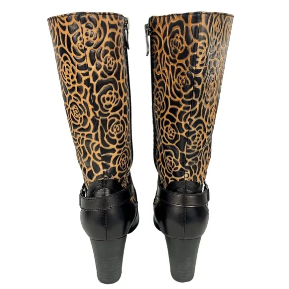 L’Artiste‎ by Spring Step | Boho Flower Leather Boots | Women Size 36 | US 5.5-6