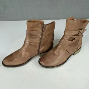 LATIGO Sidney Boots Women's Size 11 M Paz Braid Booties Boho Brown Leather.