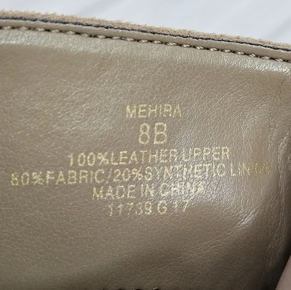 Lauren Ralph Lauren Mehira Suede and Leather Strap Ankle Boots in Sand Size 8