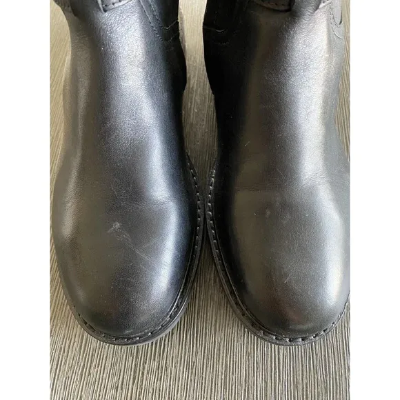 Lauren Ralph Lauren Women's Leather Everly Riding Boot Black Brown Boho Size 6B