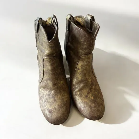 Laurence Dacade Metallic Heeled Booties Boots Western 39.5