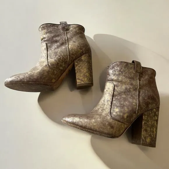 Laurence Dacade Metallic Heeled Booties Boots Western 39.5