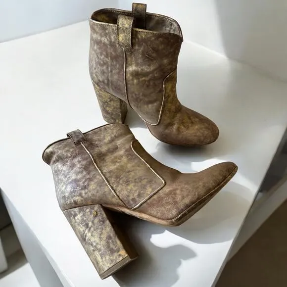 Laurence Dacade Metallic Heeled Booties Boots Western 39.5