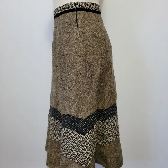 Lavie Boheme textured wool blend a-line skirt size 8