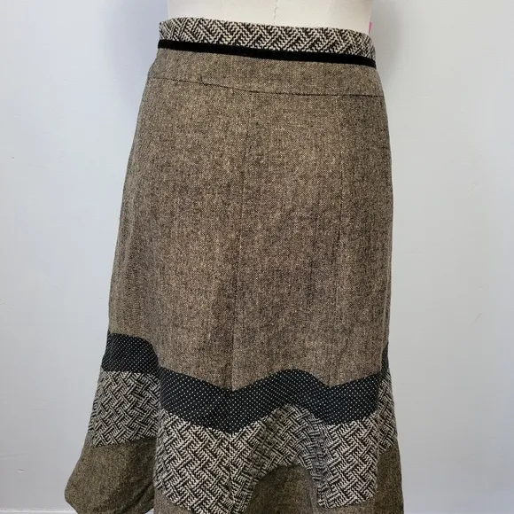 Lavie Boheme textured wool blend a-line skirt size 8