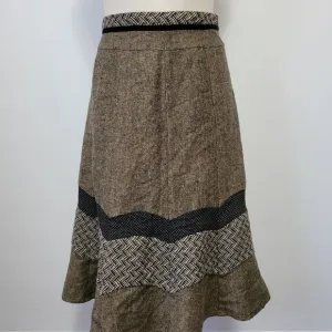 Lavie Boheme textured wool blend a-line skirt size 8