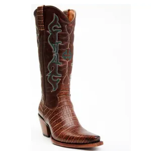Ldyllwind Women's Frisk Me Printed Leather Western Snip Toe Boots Size 9