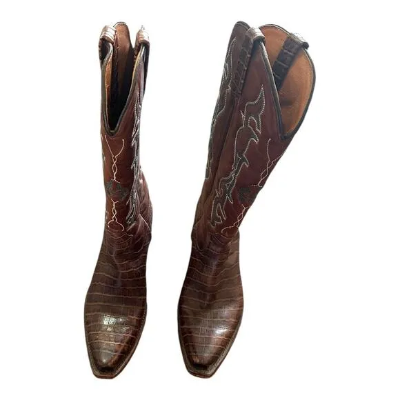 Ldyllwind Women's Frisk Me Printed Leather Western Snip Toe Boots Size 9