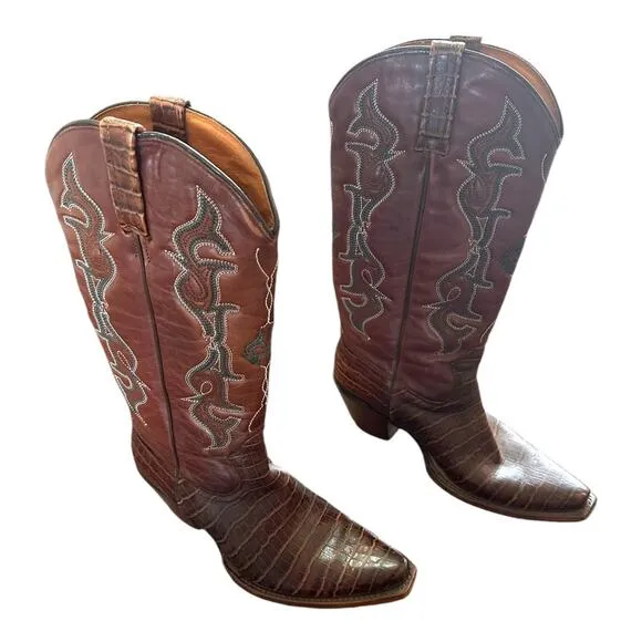 Ldyllwind Women's Frisk Me Printed Leather Western Snip Toe Boots Size 9