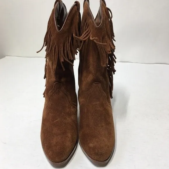 Leather Craft Fringe Boho Frisco Leather Boots 7