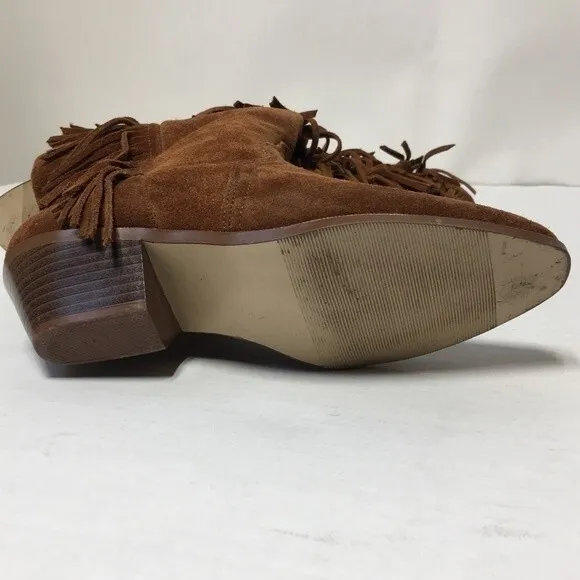 Leather Craft Fringe Boho Frisco Leather Boots 7