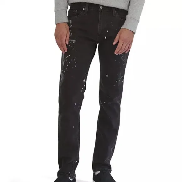 Levi’s 511 slim fit paint splatter black jeans size w32 x l32