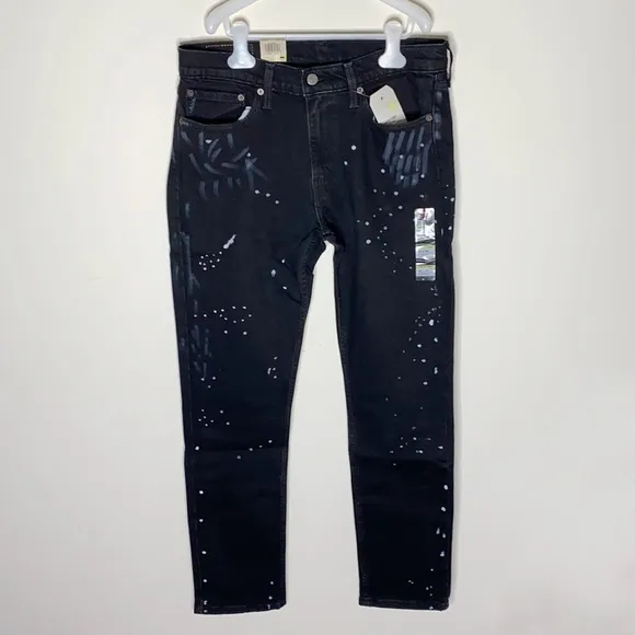 Levi’s 511 slim fit paint splatter black jeans size w32 x l32