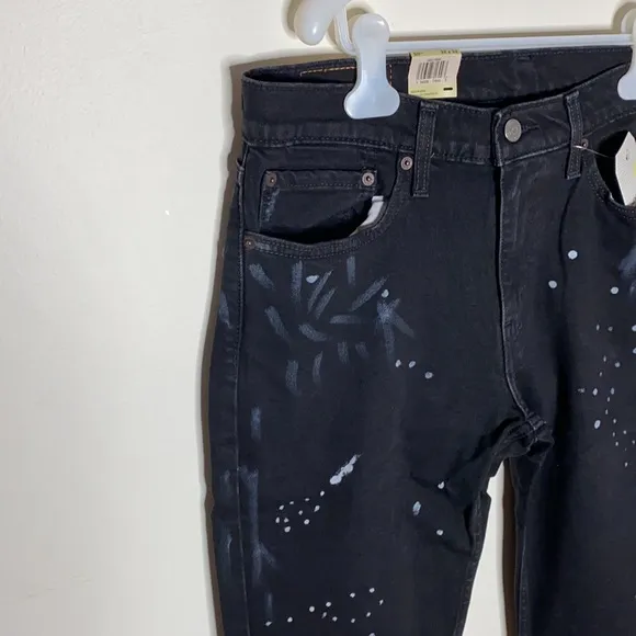 Levi’s 511 slim fit paint splatter black jeans size w32 x l32