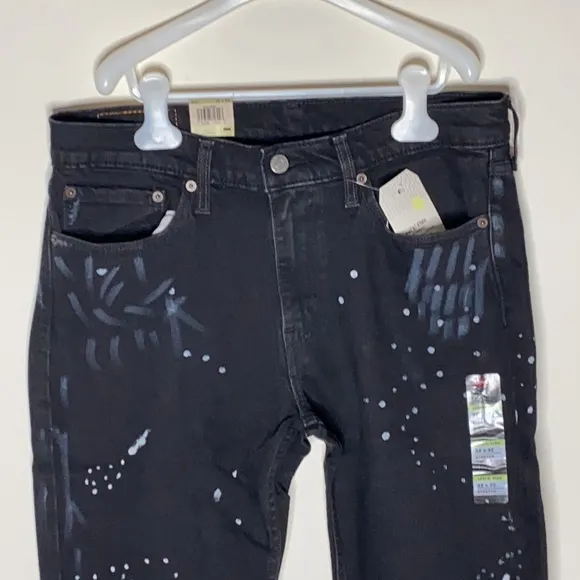 Levi’s 511 slim fit paint splatter black jeans size w32 x l32