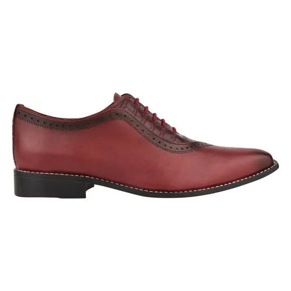 LIBERTYZENO Men's  Dress Shoes 913 Burgundy Croco