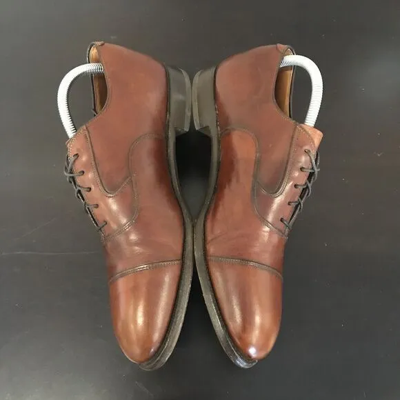 Limited Collection Johnston Murphy Cognac Brown Leather Dress Cap Toe Oxford 9