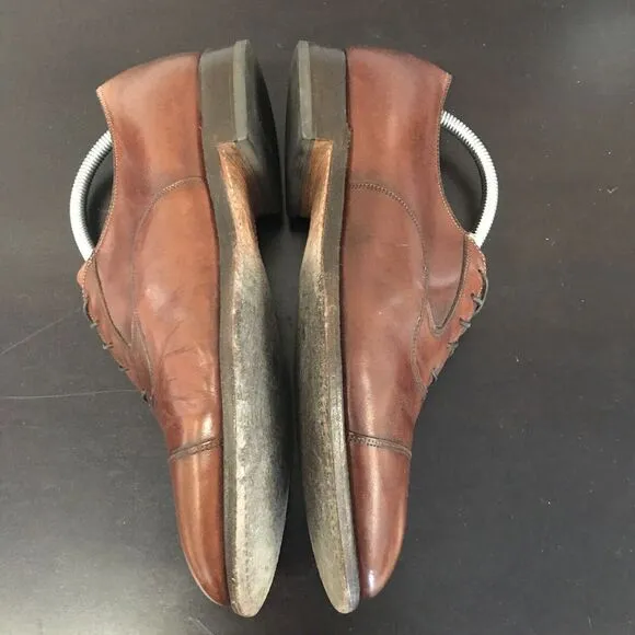 Limited Collection Johnston Murphy Cognac Brown Leather Dress Cap Toe Oxford 9