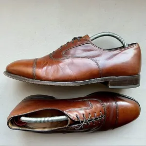 Limited Collection Johnston Murphy Cognac Brown Leather Dress Cap Toe Oxford 9