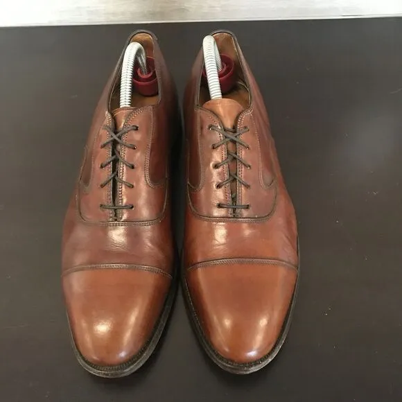 Limited Collection Johnston Murphy Cognac Brown Leather Dress Cap Toe Oxford 9