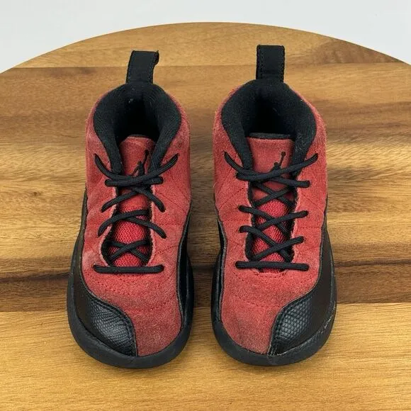 Little Kids Nike Air Jordan 12 Retro TD Reverse Flu Game Sneakers Shoes Size 8 C