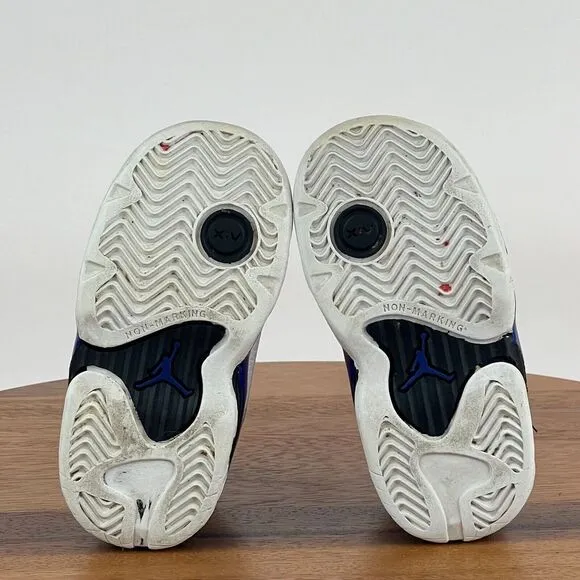 Little Kids Nike Jordan 14 Retro White Hyper Royal Basketball Shoes Size 6 C GUC