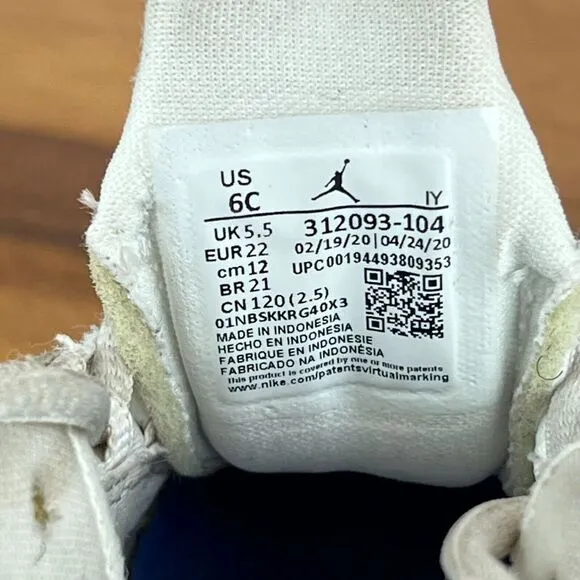 Little Kids Nike Jordan 14 Retro White Hyper Royal Basketball Shoes Size 6 C GUC
