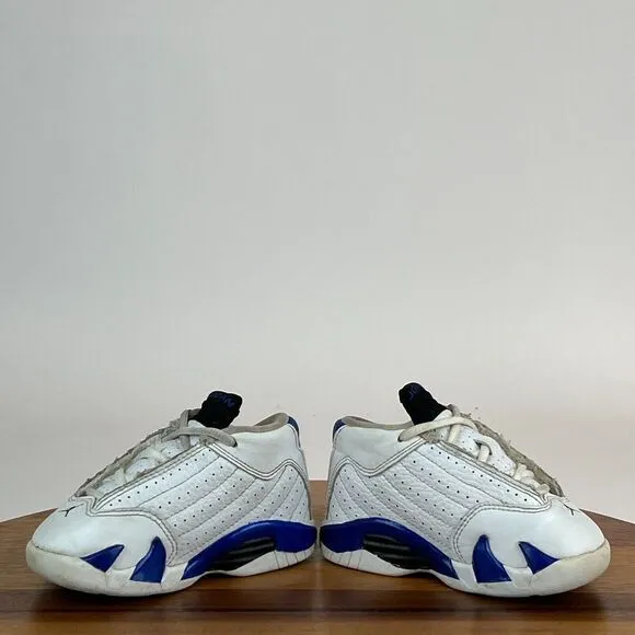 Little Kids Nike Jordan 14 Retro White Hyper Royal Basketball Shoes Size 6 C GUC