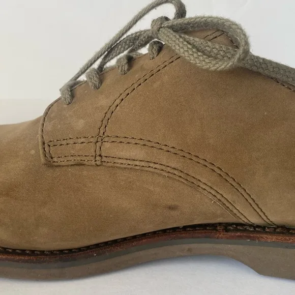 LL Bean Men's 13 Dress Shoes Light Brown Suede Oxfords Lace Ups Vibram