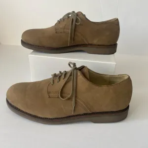 LL Bean Men's 13 Dress Shoes Light Brown Suede Oxfords Lace Ups Vibram