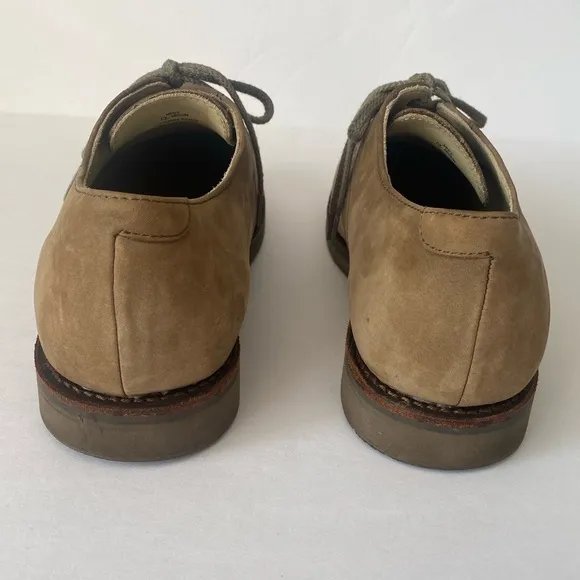 LL Bean Men's 13 Dress Shoes Light Brown Suede Oxfords Lace Ups Vibram