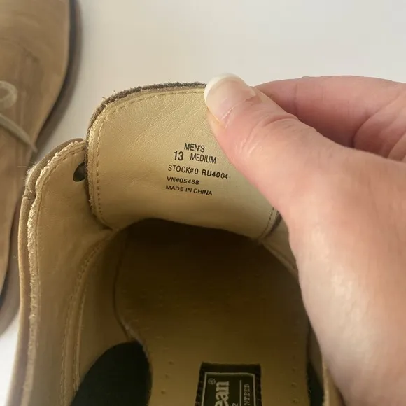 LL Bean Men's 13 Dress Shoes Light Brown Suede Oxfords Lace Ups Vibram