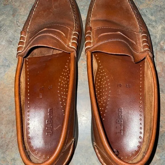 LL‎ Bean mens penny loafer dress shoes sz 10