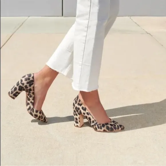 Loeffler Randall Paulina Suede Leopard Print Pumps Sz 7.5