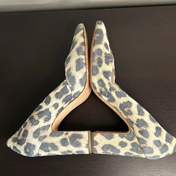 Loeffler Randall Paulina Suede Leopard Print Pumps Sz 7.5