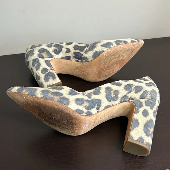 Loeffler Randall Paulina Suede Leopard Print Pumps Sz 7.5