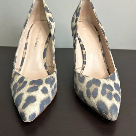 Loeffler Randall Paulina Suede Leopard Print Pumps Sz 7.5