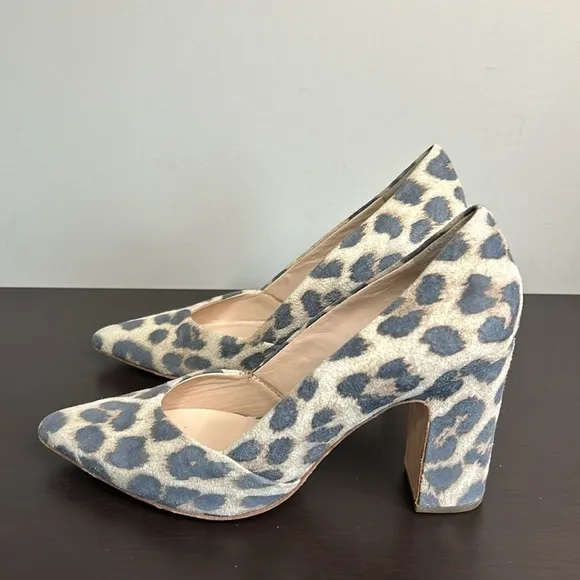 Loeffler Randall Paulina Suede Leopard Print Pumps Sz 7.5