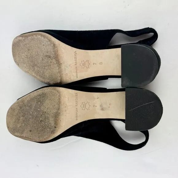 Loeffler Randall Womens Amma Shoes 7 Pump Open Toe Slingback Chunky Heel Holiday