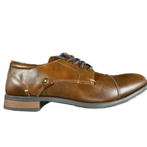 London Underground Boys Dress Shoes Oxford Lace up Brown Easter 4.5