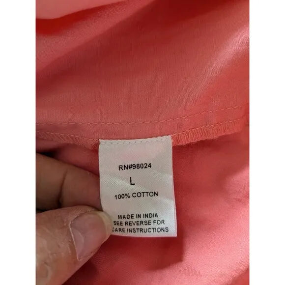 Love The Label Womens sz L Mini Poppy Dress Coral Pink Smocking Barbie Boho Chic