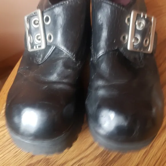 Lower East Side Vintage 90s Black Chunky lug sole Platform Steampunk Goth 5.5
