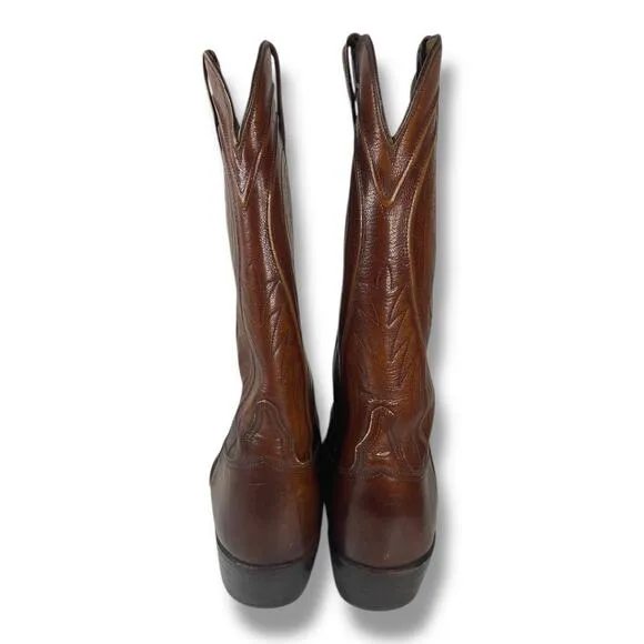 Lucchese Brown Leather Vintage Western Cowboy Boots 2083 Men's 12D