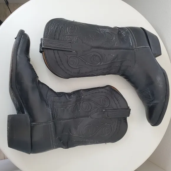 Lucchese Classics Handmade Men's Vintage Black Leather Western Cowboy Boots