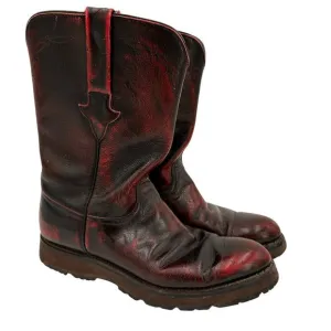 Lucchese Men's Vintage Cherry Leather L6749 Wedge Heel Cowboy Boots Size 8D