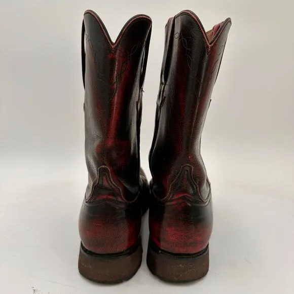 Lucchese Men's Vintage Cherry Leather L6749 Wedge Heel Cowboy Boots Size 8D