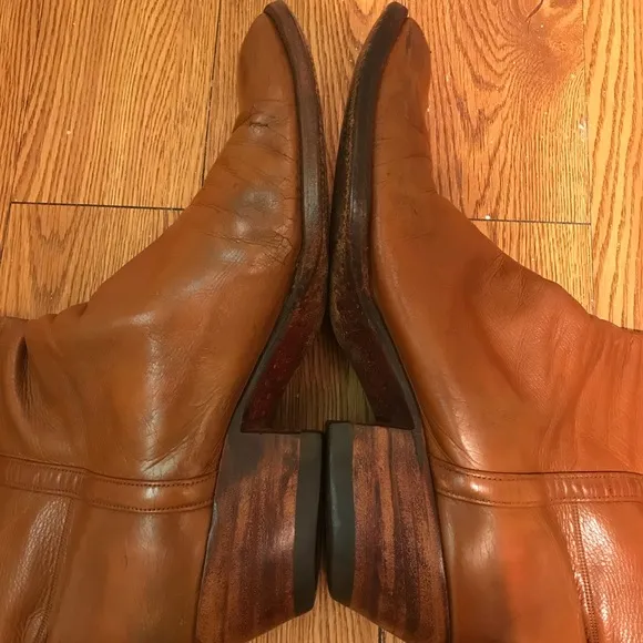 Luchese cowboy boots / women’s caramel/ brown colored leather / Custom m…